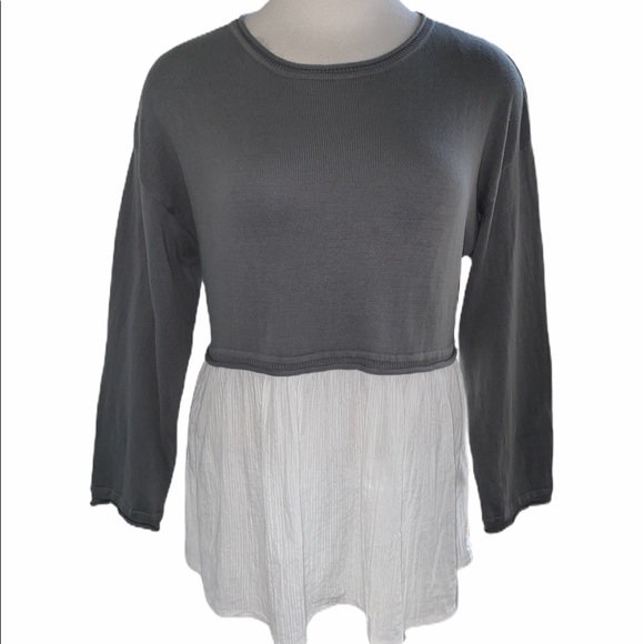 moon & madison Sweaters - Moon & Madison Grey Soft knit sheer Flowy Sweater